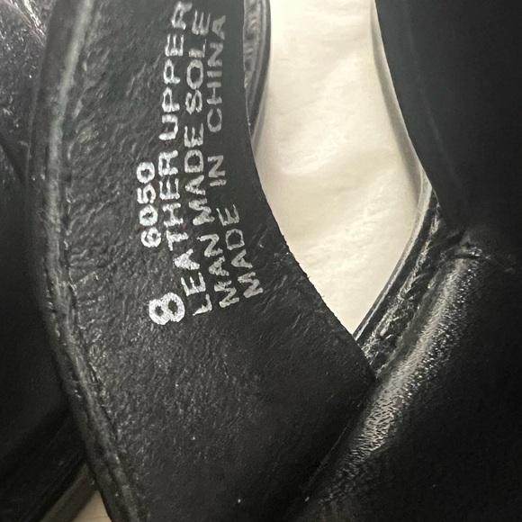 MINNETONKA BLACK LEATHER ALLIGATOR GRAIN CAP TOE MULES CONCHO SLIDE SHOES SIZE 8 - Picture 4 of 11